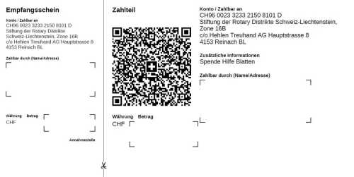 Hilfe Blatten Einzahlungsschein QR